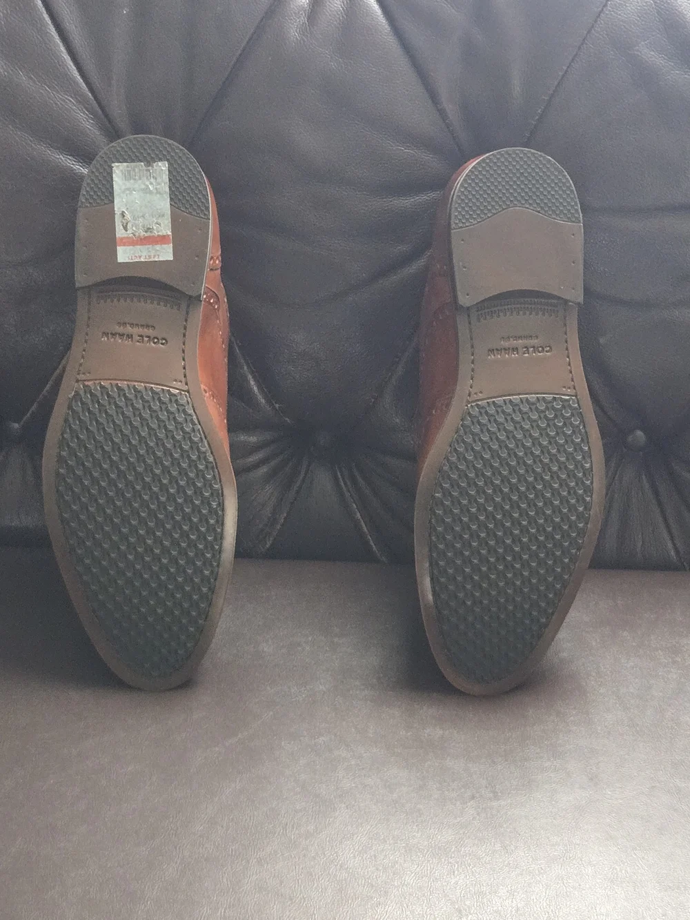 Cole Haan Cognac Brown Leather Wingtip Oxfords